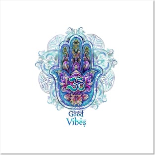 good vibes Hamsa Hand Posters and Art